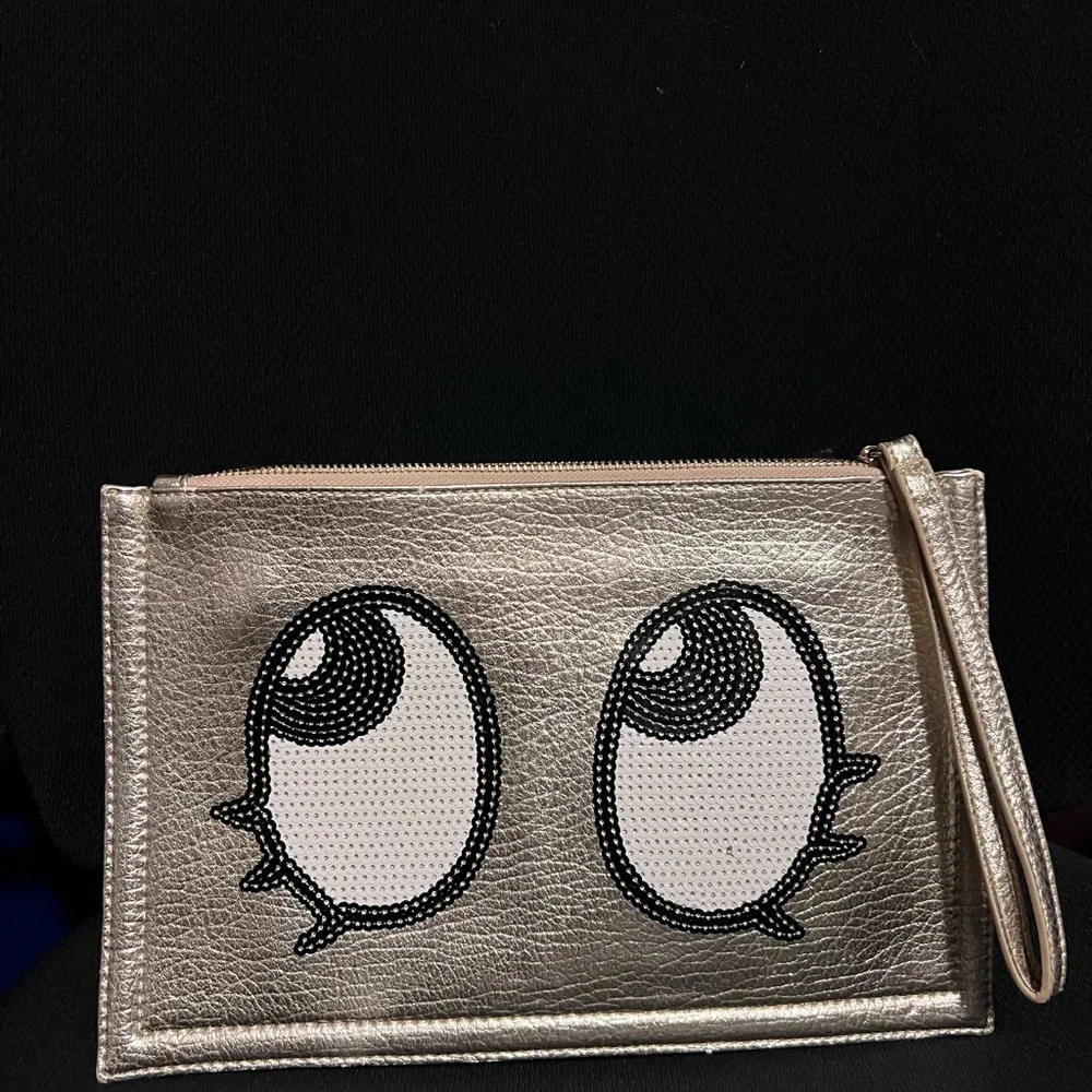 Street Level Silver Clutch with Eye Design - Picture 1 of 4